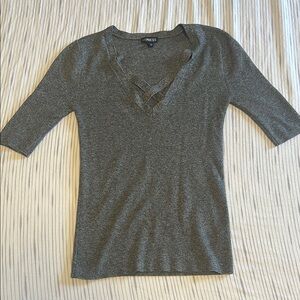 Express Gray Fitted Blouse